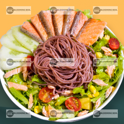 Bún Lứt Trộn Cá Hồi Áp Chảo